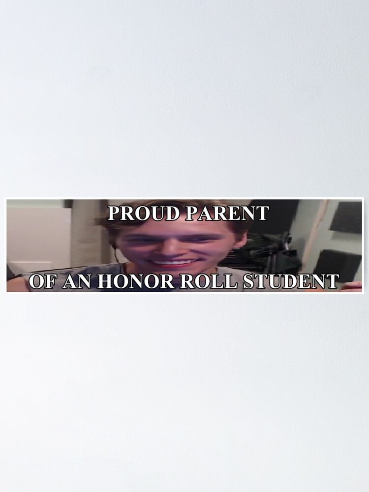 "jerma honor roll student bumper sticker" Poster for Sale by kotonok0
