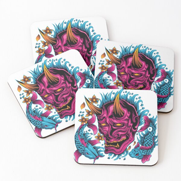 Item preview, Oni Mask With Koi Fish designed and sold by Marvs29.