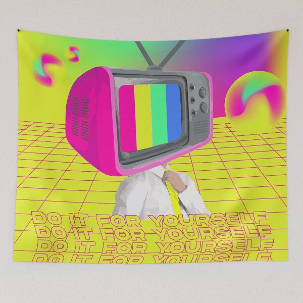 Item preview, Me Time Do It For Yourself Inspirational Motivational Quote Psychedelic Cool Aesthetic Unique Retrostyle Vibe Digital Art designed and sold by vhsfinevibes.