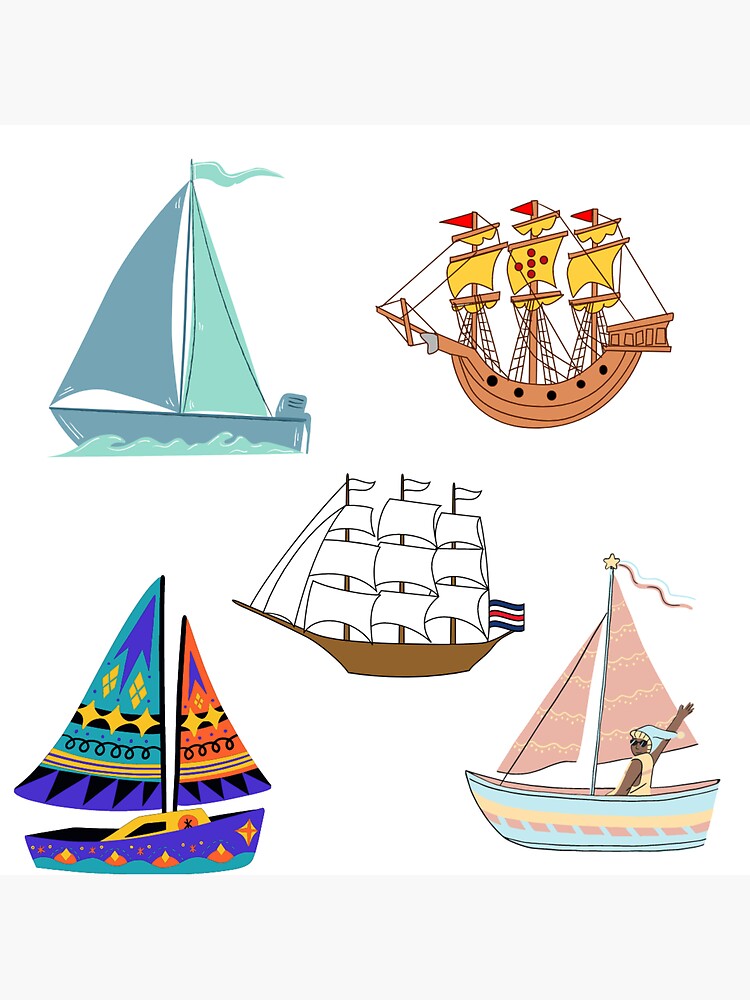"A Collection of Sailing Vessels." Sticker for Sale by reegall2 Redbubble