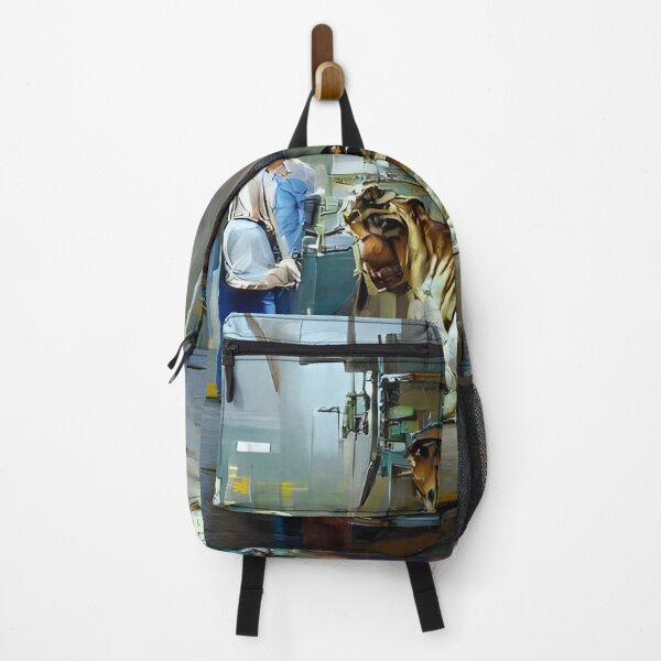 Item preview, Lady and the Tiger Hall, AI Art designed and sold by TwoMilesBlue.