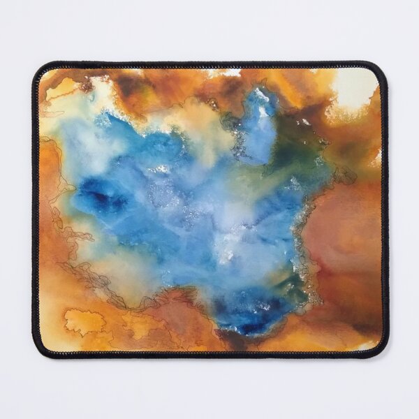 Item preview, Yellowstone Hydrothermal Pool #5 closeup watercolor and ink painting designed and sold by ChillonLeachArt.