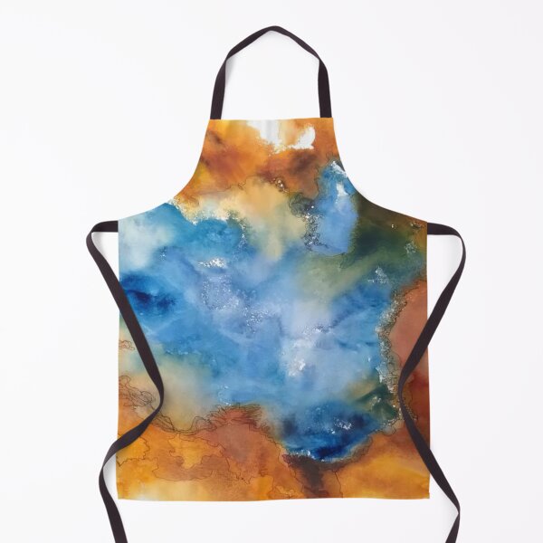 Item preview, Yellowstone Hydrothermal Pool #5 closeup watercolor and ink painting designed and sold by ChillonLeachArt.