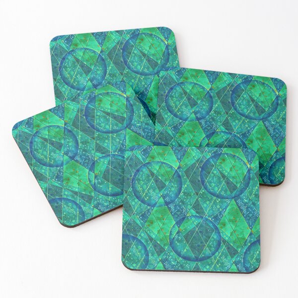 Item preview, Bubbles and emerald green crystals, pattern of bubbles and crystals designed and sold by Malogue.
