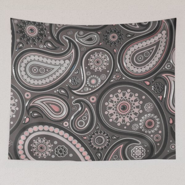 Item preview, Pink and Black Paisley Pattern designed and sold by antevasinart.