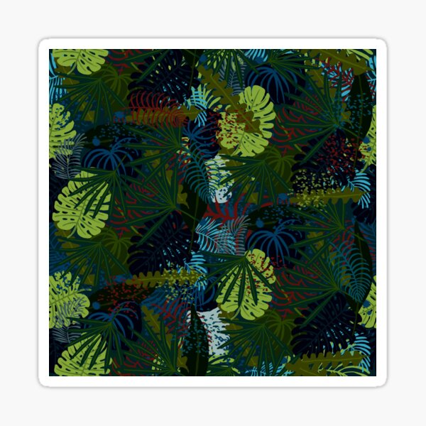 Jungle Lush in Teal Sticker