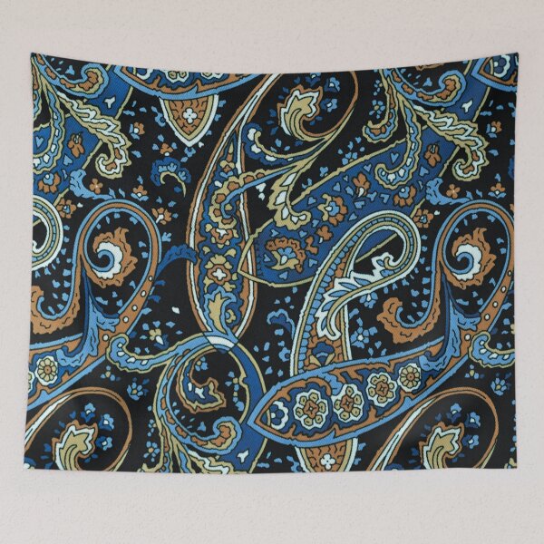 Item preview, Blue and Black Paisley Pattern designed and sold by antevasinart.