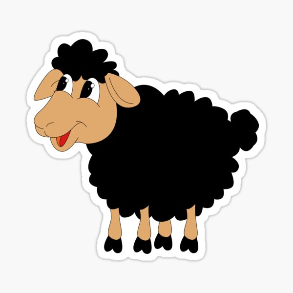 Autocollant en vinyle mouton noir, autocollant mouton