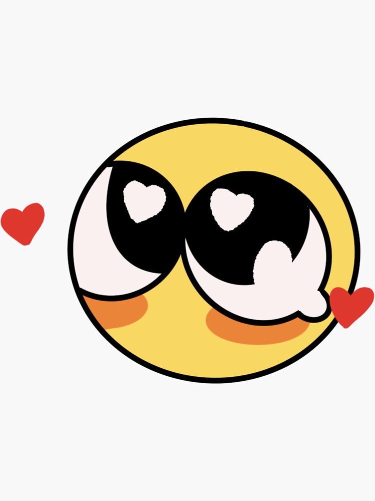 your biggest fan - adorable cursed emoji Sticker for Sale by Blue