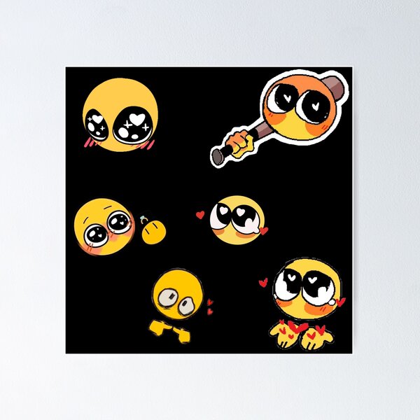 fire eyes - adorable cursed emoji | Art Board Print