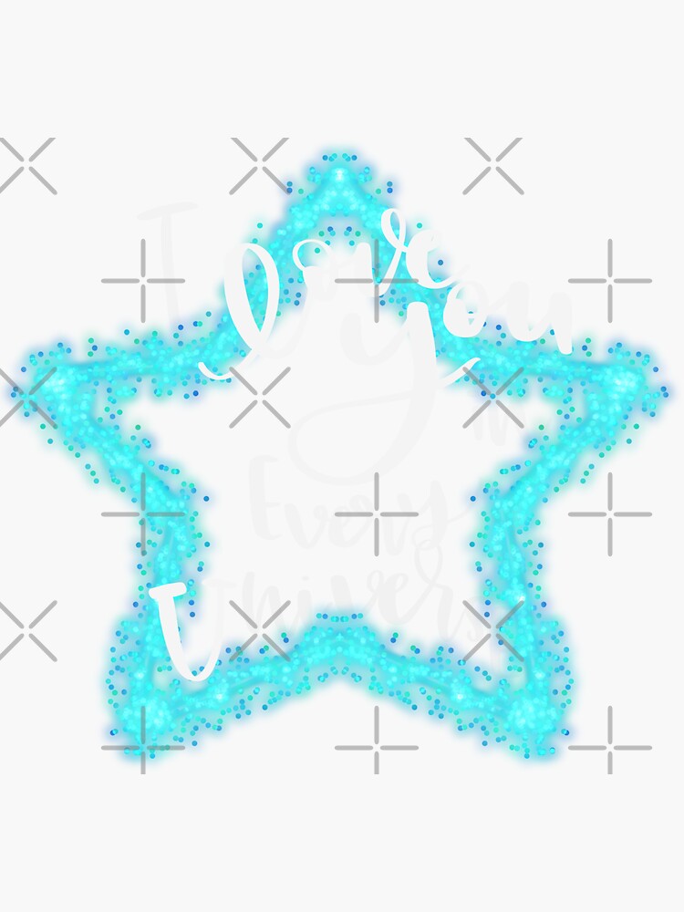 Pegatina «Te amo en todos los universos, citas de amor extrañas