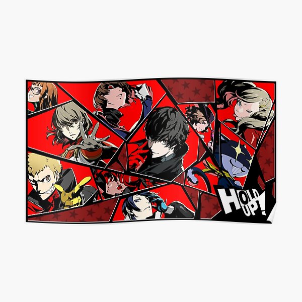 Persona 5 Royal "Hold Up!" Shattered Glass Group Collage Poster