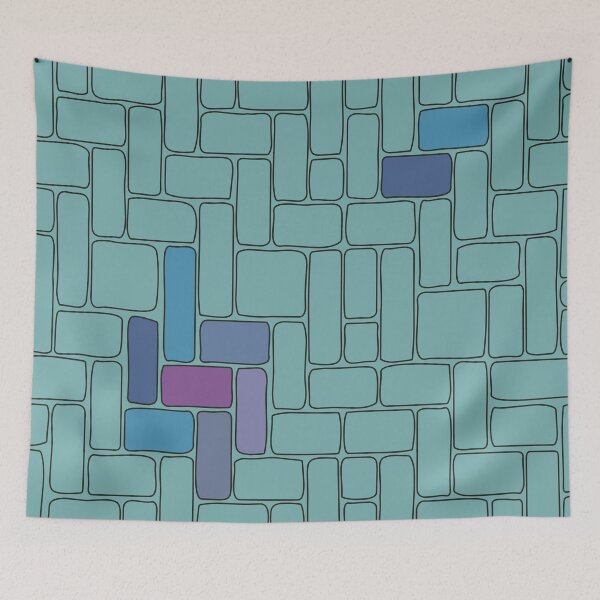 Item preview, Abstract Brick Throw Pillow pattern 3 designed and sold by blueocan.