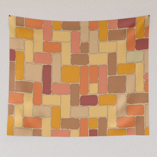 Item preview, Abstract Brick Throw Pillow pattern 4 designed and sold by blueocan.