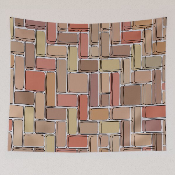 Item preview, Abstract Brick Throw Pillow pattern 6 designed and sold by blueocan.