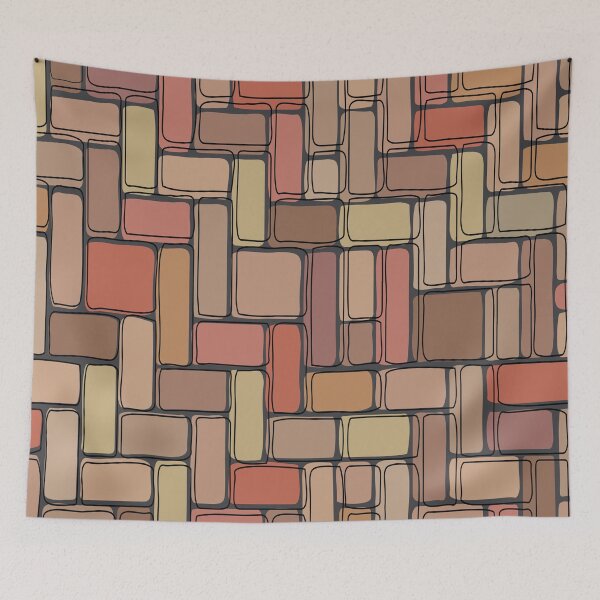 Item preview, Abstract Brick Throw Pillow pattern 7 designed and sold by blueocan.