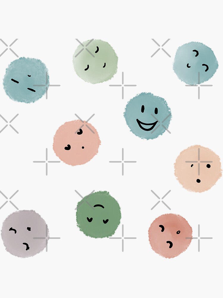Thumbnail 3 of 3, Sticker, Smiley faces confetti  designed and sold by Fatamimosh.