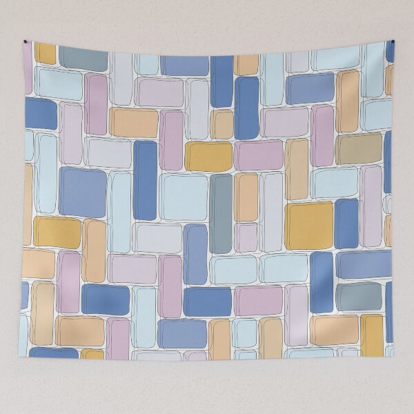 Item preview, Abstract Brick Throw Pillow pattern 8 designed and sold by blueocan.