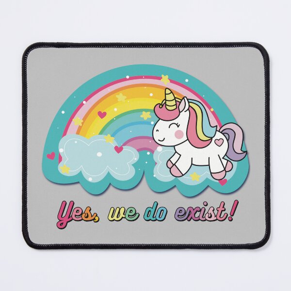 Item preview, Unicorns!!!! Yes, We Do Exist! Cute Kawaii Unicorn with Rainbow & Clouds designed and sold by MunsyArt.