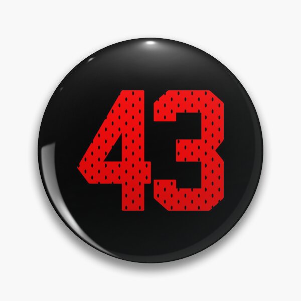 Item preview, 43 Fourty-Three Number Sports Red Texture Jersey Fourty-Three Sticker designed and sold by amberk1cira.