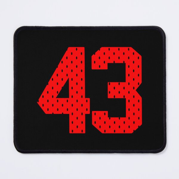 Item preview, 43 Fourty-Three Number Sports Red Texture Jersey Fourty-Three Sticker designed and sold by amberk1cira.