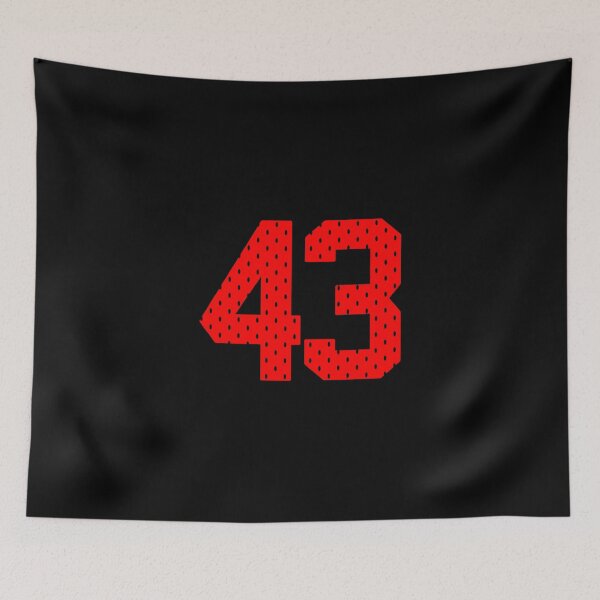 Item preview, 43 Fourty-Three Number Sports Red Texture Jersey Fourty-Three Sticker designed and sold by amberk1cira.