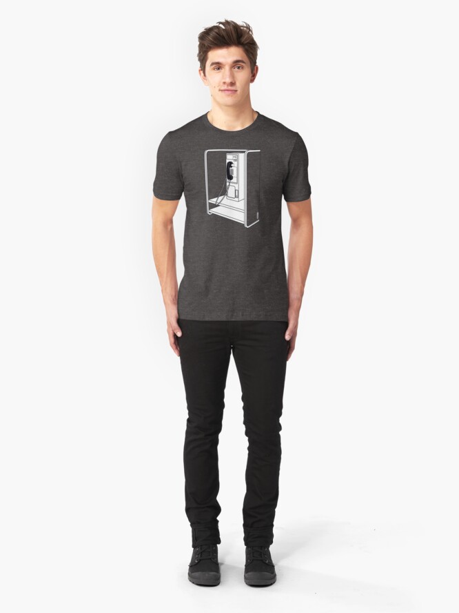 Alternate view of Old School Phone Booth Slim Fit T-Shirt