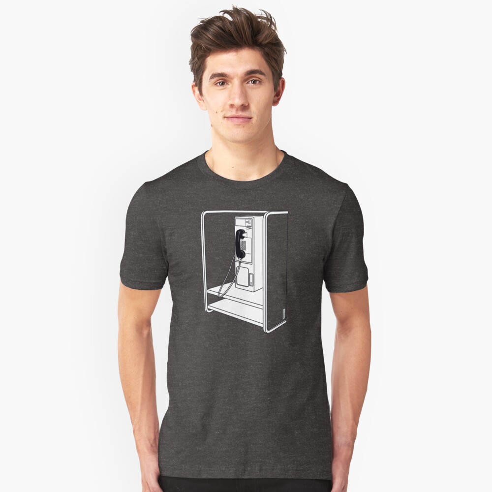 Old School Phone Booth Slim Fit T-Shirt
