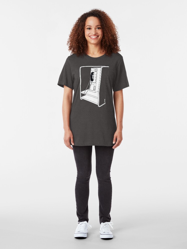 Alternate view of Old School Phone Booth Slim Fit T-Shirt
