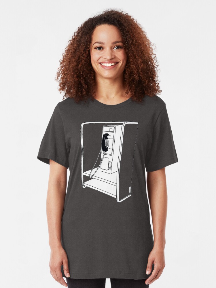Alternate view of Old School Phone Booth Slim Fit T-Shirt