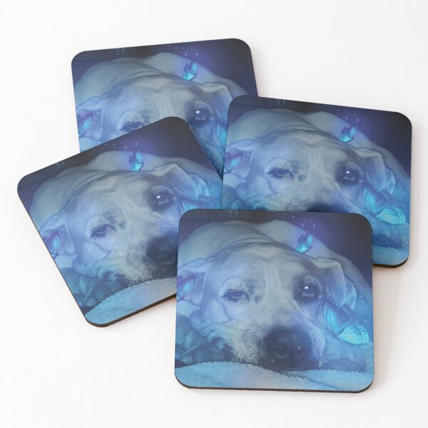 Item preview, Dog and Blue Glowing Butterflies designed and sold by ETVdesign.