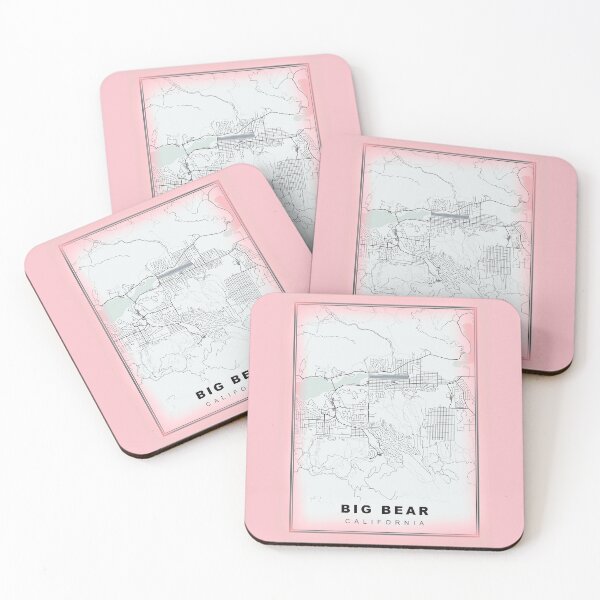 Item preview, Pastel Pink Minimalist Big Bear Map designed and sold by Tamas Das.