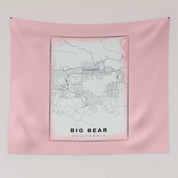 Item preview, Pastel Pink Minimalist Big Bear Map designed and sold by Tamas Das.