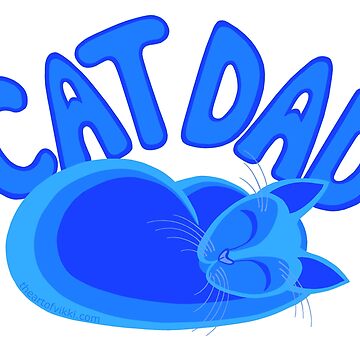 Artwork thumbnail, Cat Dad Blue Funny Cat Lover Design by theartofvikki