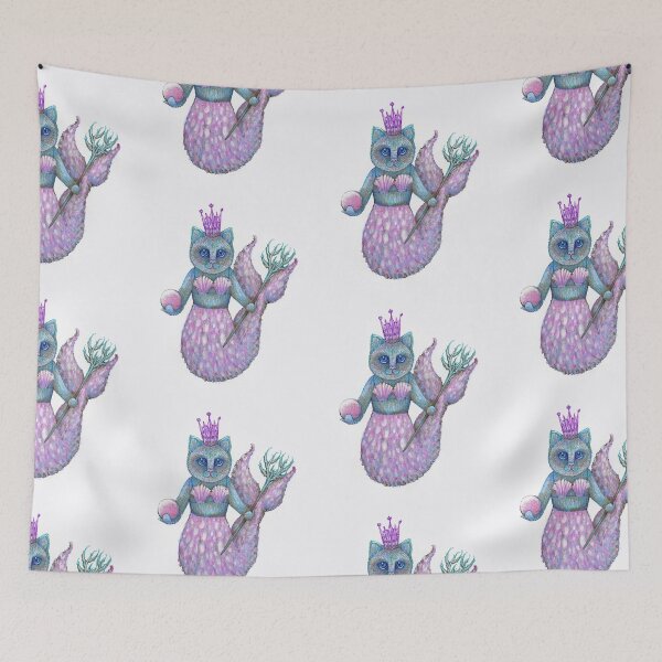 Item preview, mermaid cat  designed and sold by melaniedann.