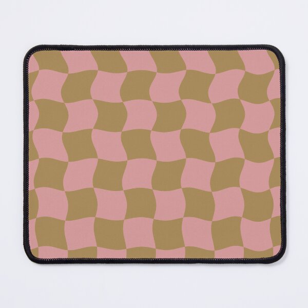 Item preview, Wavy checkerboard gold pink designed and sold by alienrabbit.