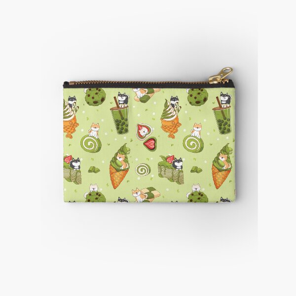 Item preview, Kawaii Shiba Inu with Matcha Taiyaki Bubble Tea Cake Ice Cream - Green designed and sold by Lulupainting.