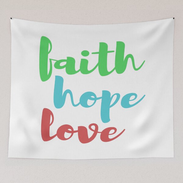 Item preview, Faith Hope Love green blue red designed and sold by AmeliasArtistry.