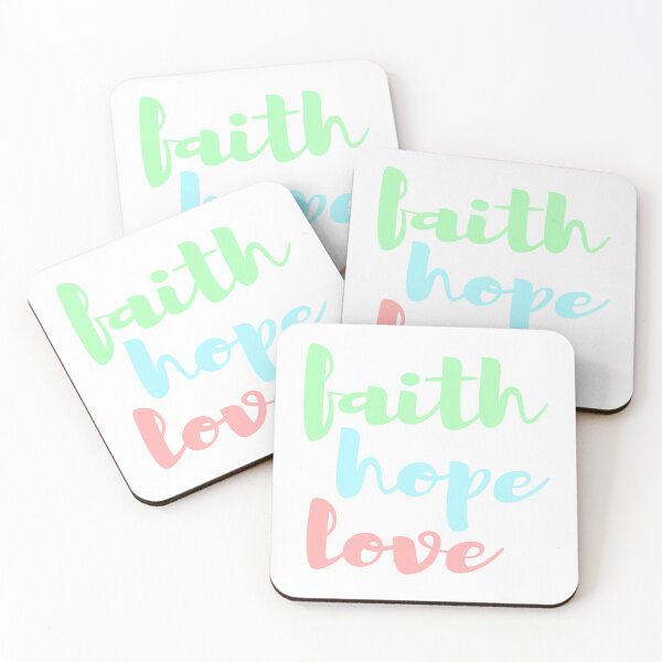 Item preview, Faith Hope Love pastel colors green blue pink designed and sold by AmeliasArtistry.