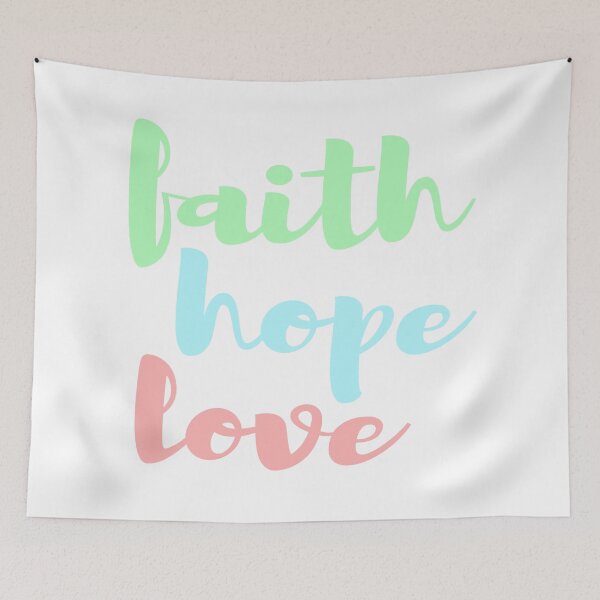Item preview, Faith Hope Love pastel colors green blue pink designed and sold by AmeliasArtistry.