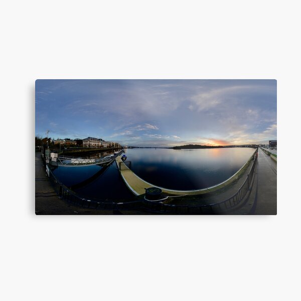 Dawn Calm at Foyle Marina, Derry, N.Ireland Metal Print