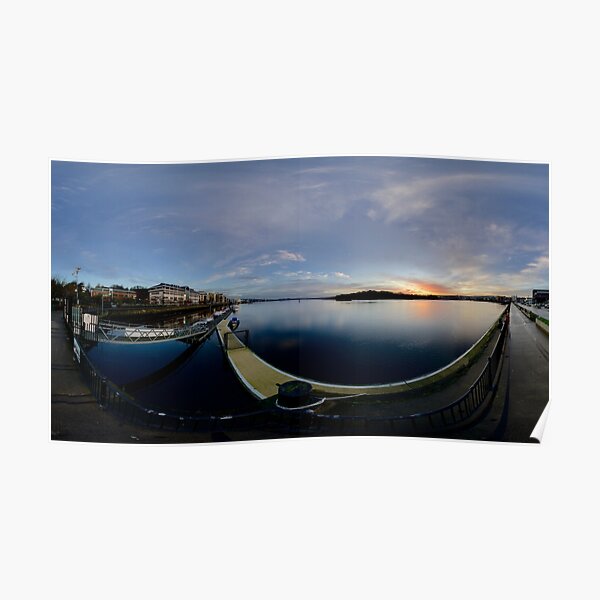 Dawn Calm at Foyle Marina, Derry, N.Ireland Poster