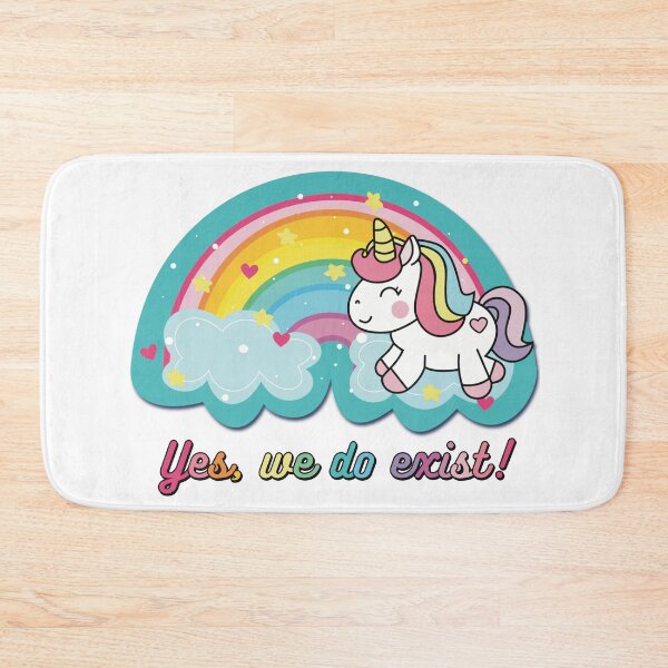 Item preview, Unicorns!!!! Yes, We Do Exist! Cute Kawaii Unicorn with Rainbow & Clouds designed and sold by MunsyArt.