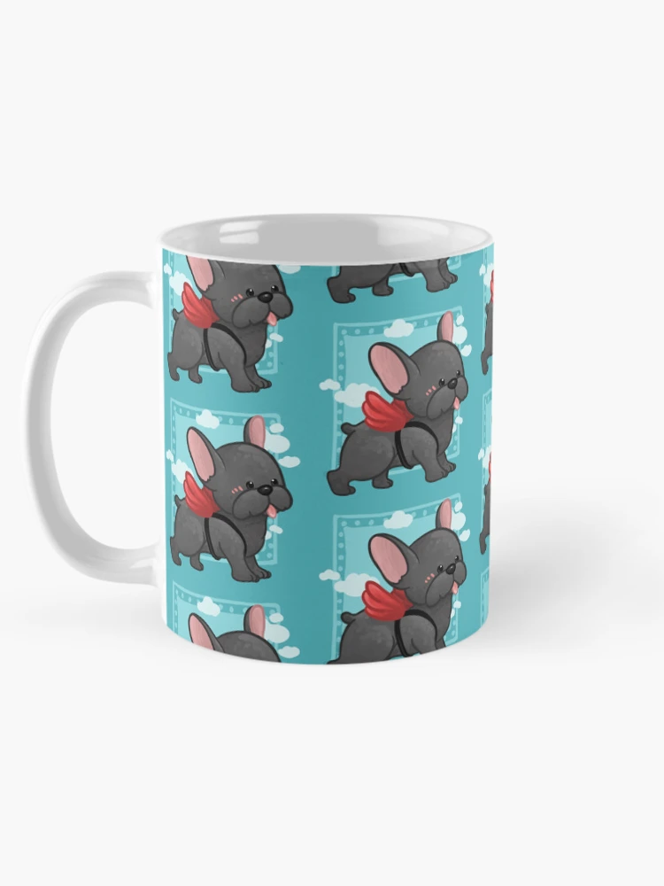 Aperçu 5 sur 6. Mug à café avec l'œuvre Frenchie Chien Ailes Rouges créée et vendue par Khotekmei.