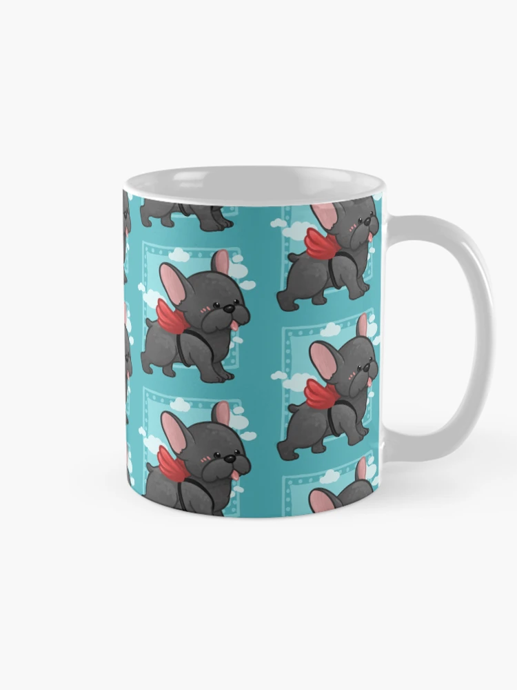Aperçu 3 sur 6. Mug à café avec l'œuvre Frenchie Chien Ailes Rouges créée et vendue par Khotekmei.