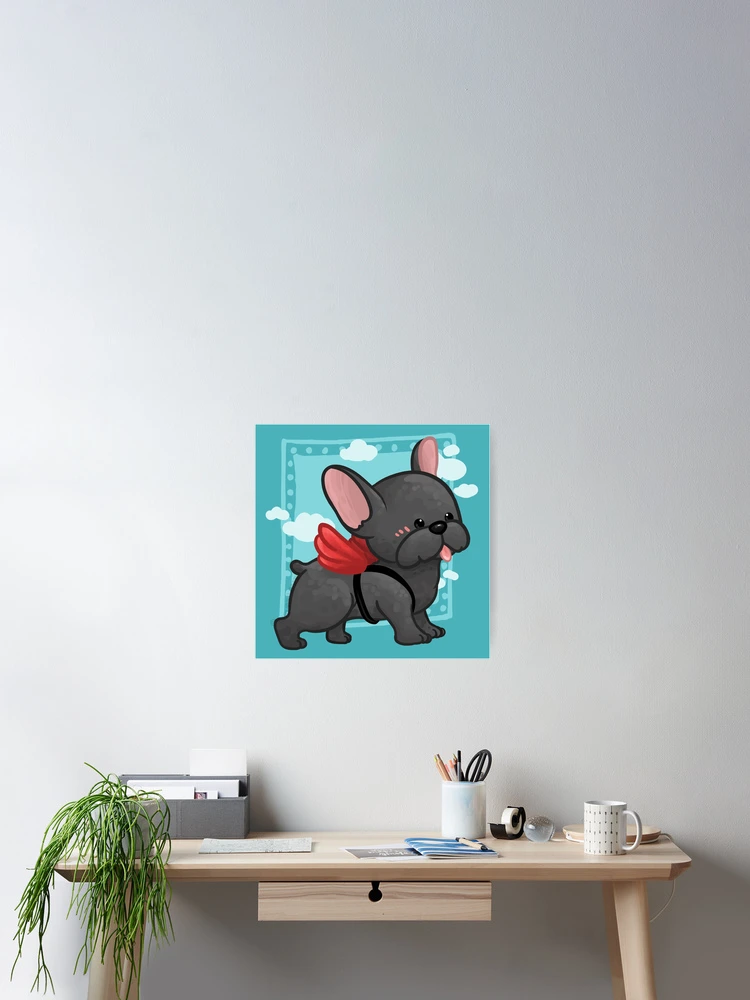 Aperçu 2 sur 3. Poster avec l'œuvre Frenchie Chien Ailes Rouges créée et vendue par Khotekmei.