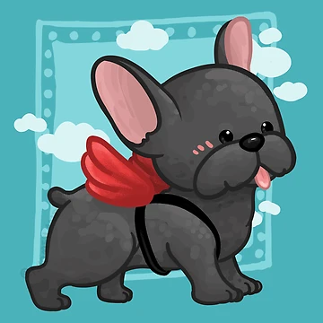 Aperçu de l'œuvre Frenchie Chien Ailes Rouges de Khotekmei