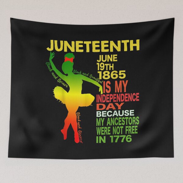 Item preview, Happy Juneteenth Independence Dancer Black Girl Ballerina T-Shirt designed and sold by Tourane-Navy.