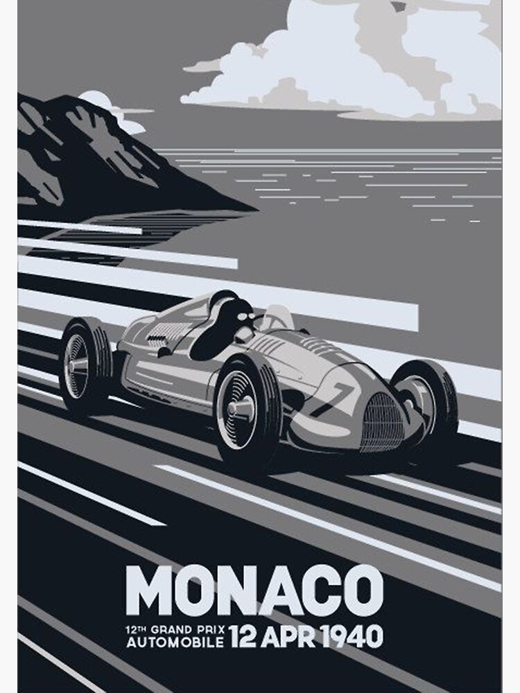 Disover Monaco Race 1940 Premium Matte Vertical Poster