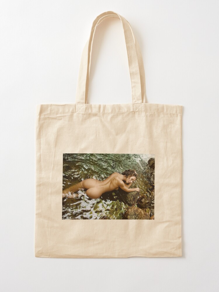 Sexy Naked Woman Bottomless In The Ocean Female Erotic Nude Female Nude Model Tote Bag By